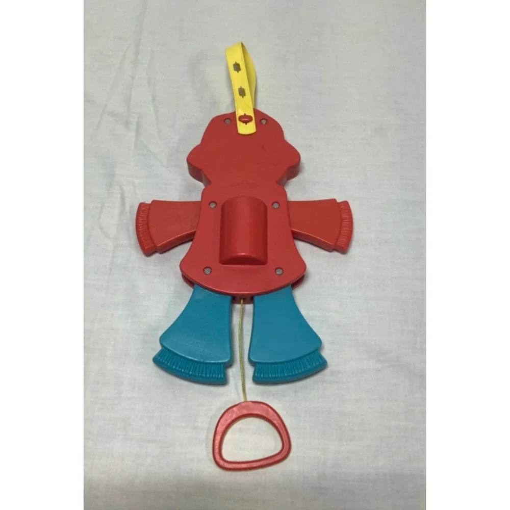 Vintage Fisher Price Scarecrow Crib toy Pull String Squeaker 1978 Jump jack #423